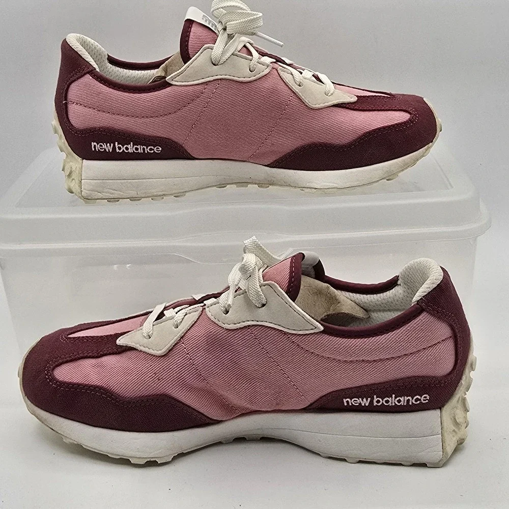 New Balance 327 Shoes Youth Size 6 Pink Suede Colorblock Sneakers GS327DK